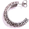 Orecchini in Argento 925 placcati in Oro Bianco a Semicerchio tondi bombato con chiusura a vite Lorenzo Ungari Gioielli Art. OR 026