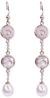 Orecchini in Argento Donna Nihama Pendenti lunghi con Zirconi e Perle Accessorio per Lei Idea Regalo chiusura Monachella