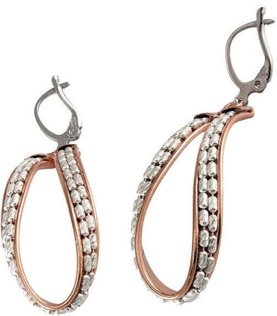 Orecchini in argento rosè e bianco