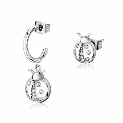 Orecchini-MORELLATO-donna-Istanti-acciaio-coccinella