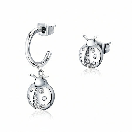 Orecchini-MORELLATO-donna-Istanti-acciaio-coccinella