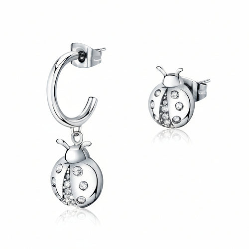 Orecchini-MORELLATO-donna-Istanti-acciaio-coccinella