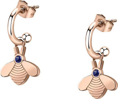 Orecchini-MORELLATO-donna-Maia-acciaio-oro-rosa-/-pietre-blu