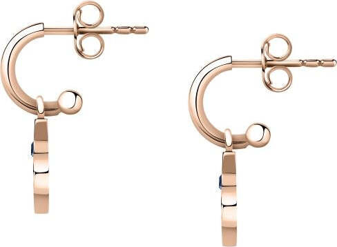 Orecchini-MORELLATO-donna-Maia-acciaio-oro-rosa-/-pietre-blu