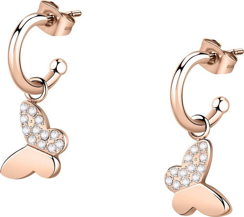 Orecchini-MORELLATO-donna-Passioni-oro-rosa-/-farfalla