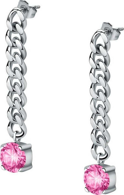 Orecchini-MORELLATO-donna-Poetica-acciaio-/-cristalli-rosa