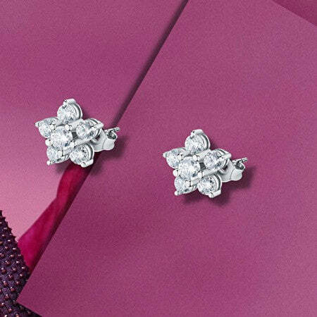 Orecchini-MORELLATO-donna-Tesori-fiori-argento-925-/-cristalli-bianchi