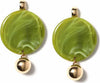 Orecchini Pendenti Donna Verdi e Oro Orecchino Maxi Disco Verde Boule Oro Graffiato e Lucido Fashion Bijou Chiusura a Perno Orecchini You Store - Messina, Commerciovirtuoso.it