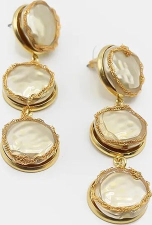 Orecchini Pendenti Nacre Da Donna Eleganti 3 Perle Moda/Donna/Gioielli/Orecchini Leclaf - Napoli, Commerciovirtuoso.it