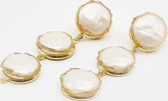 Orecchini Pendenti Nacre Da Donna Eleganti 3 Perle Moda/Donna/Gioielli/Orecchini Leclaf - Napoli, Commerciovirtuoso.it