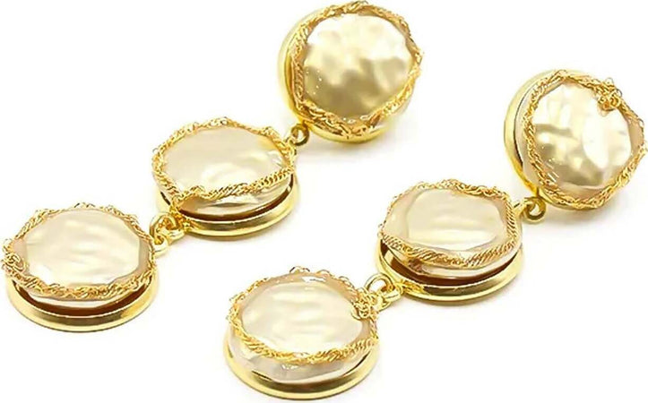Orecchini Pendenti Nacre Da Donna Eleganti 3 Perle Moda/Donna/Gioielli/Orecchini Leclaf - Napoli, Commerciovirtuoso.it