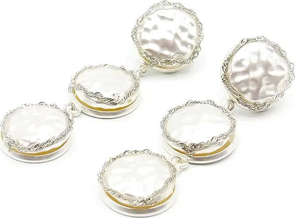 Orecchini Pendenti Nacre Da Donna Eleganti 3 Perle Moda/Donna/Gioielli/Orecchini Leclaf - Napoli, Commerciovirtuoso.it