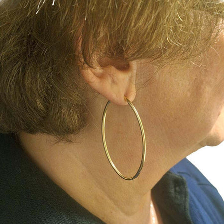 Orecchini zingara in argento a forma ovale
