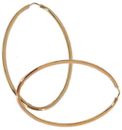 Orecchini zingara in argento a forma ovale