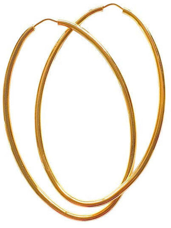 Orecchini zingara in argento a forma ovale