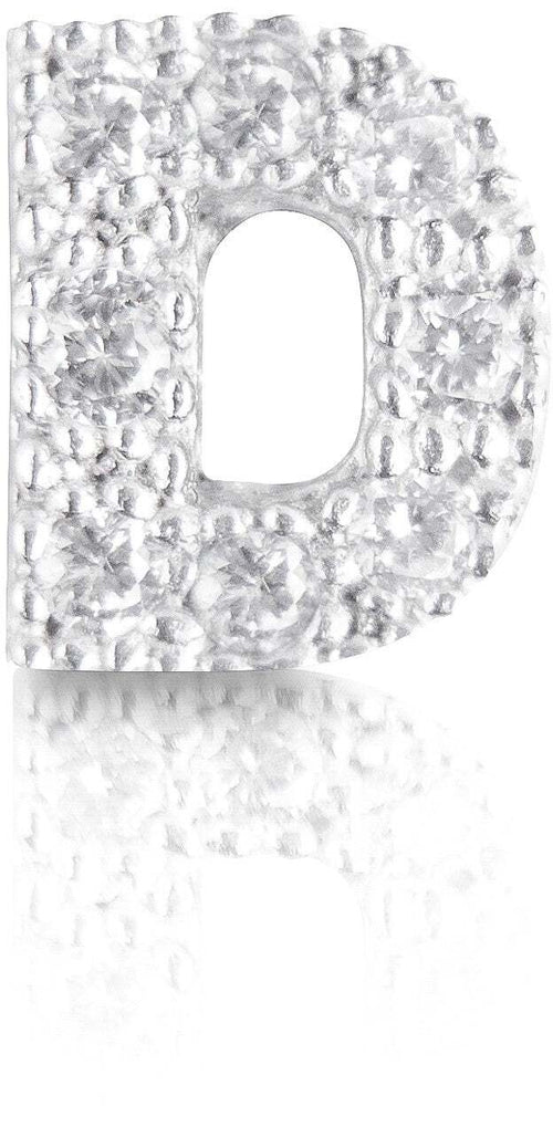 Orecchino argento 925 iniziale lettera D con zirconi
