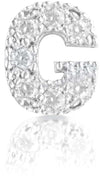Orecchino argento 925 iniziale lettera G con zirconi