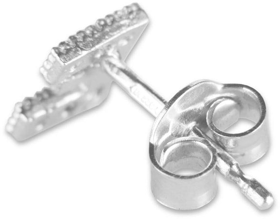 Orecchino argento 925 iniziale lettera P con zirconi