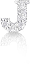 Orecchino argento 925 iniziale lettera J con zirconi