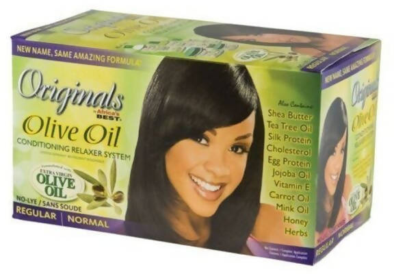 AFRICA’S BEST ORGANICS OLIVE OIL CONDITIONING RELAXER SYSTEM REGULAR STIRAGGIO PER CAPELLI PASES DI ORIGINE USA.