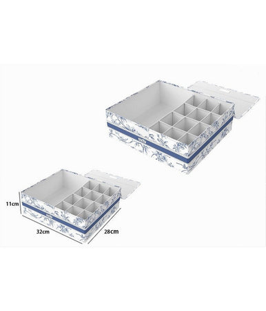 Organizer Armadio 12+1 Scomparti Scatola Salvaspazio 32x28x11 Cm Fantasia 87324