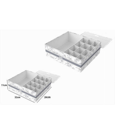 Organizer Armadio 12+1 Scomparti Scatola Salvaspazio 32x28x11 Cm Fantasia 87324