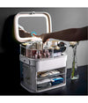 Organizer Beauty Case Porta Trucco Accessori Gioielli Con Specchio Led Cassetti