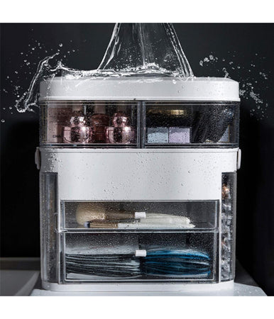 Organizer Beauty Case Porta Trucco Accessori Gioielli Con Specchio Led Cassetti