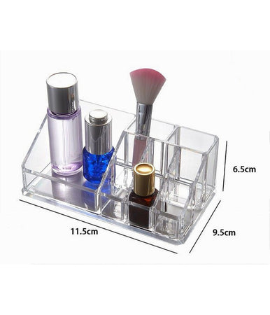 Organizer Box Trasparente 9 Scomparti Posti Per Trucchi Cosmetici Make Up 10248