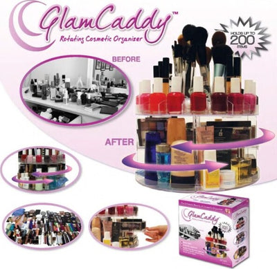 Organizer-Espositore-Cosmetici-Make-Up-Trucco-Girevole-Rotante-360°-Glam-Caddy