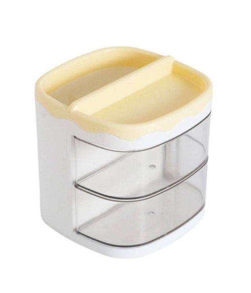 Organizer Giallo Con Cassetti Organizzatore Scrivania Penne Trucco Cancelleria