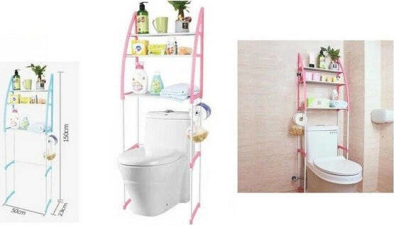 Organizer-Mensole-Scaffale-Sopra-Water-Wc-Gabinetto-Bagno-Salvaspazio