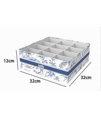 Organizer Per Armadio 12 Scomparti Scatola Salvaspazio 32x32x12cm Fantasia 87331