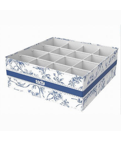 Organizer Per Armadio 16 Scomparti Scatola Salvaspazio 32x32x12cm Fantasia 87332