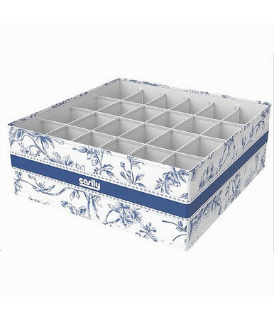 Organizer Per Armadio 24 Scomparti Scatola Salvaspazio 32x32x12cm Fantasia 87334