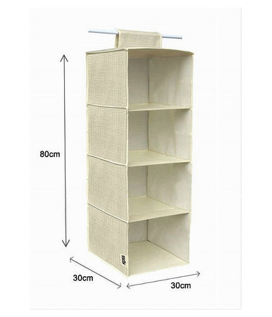 Organizer Per Armadio Con 4 Ripiani Porta Oggetti Salvaspazio 80x30x30 Cm 69702