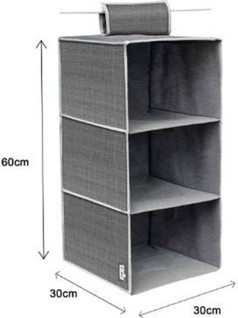 Organizer-Per-Armadio-In-Tessuto-Con-3-Ripiani-Scomparti-Salvaspazio-69701