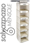 Organizer Per Armadio In Tessuto Giorni Settimana 6 Mensole 120x30x30cm Panna Casa e cucina/Organizzazione interni/Organizzazione guardaroba/Ripiani pensili Trade Shop italia - Napoli, Commerciovirtuoso.it