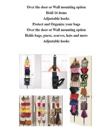 Organizer Per Borse Cappelli Con Elastico Regolabile Per Porta Con 16 Ganci