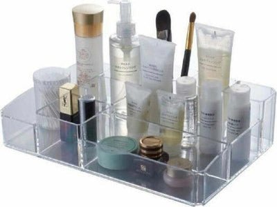 Organizer-Portatrucchi-Cosmetici-10-Scomparti-In-Abs-Trasparente-34x22x9cm-59065