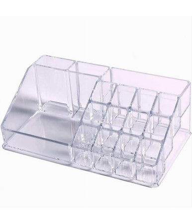 Organizer Portatrucchi Trasparente 16 Scomparti Cosmetici Espositore Makeup 10250