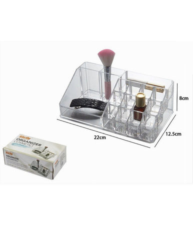 Organizer Portatrucchi Trasparente 16 Scomparti Cosmetici Espositore Makeup 10250