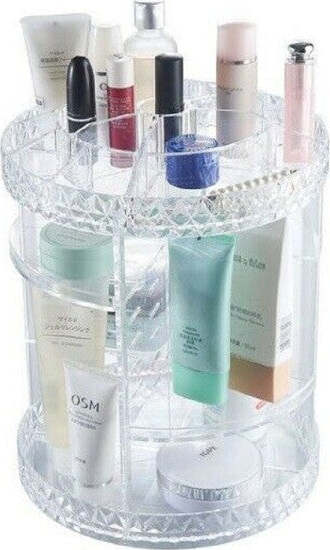 Organizer-Tondo-Trasparente-Crilex-Per-Gioielli-Trucchi-Cosmetici-Make-up-59068