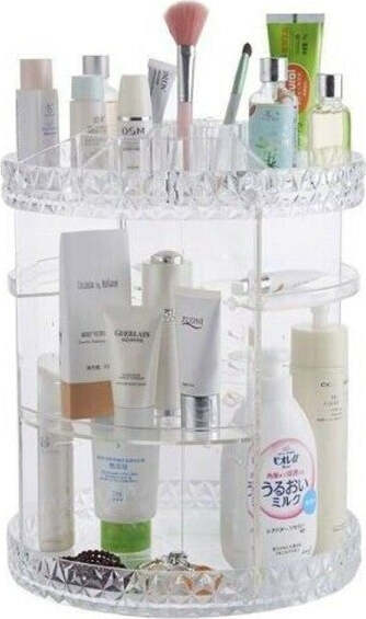 Organizer-Trasparente-Rotondo-Crilex-Per-Gioielli-Trucchi-Cosmetici-Makeup-59069