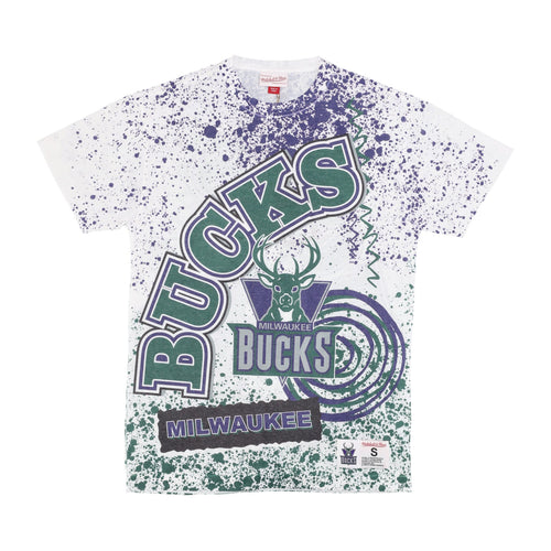MITCHELL & NESS Maglietta Uomo Nba Team Burst Sublimated Tee Milbuc White/original Team Colors da uomo