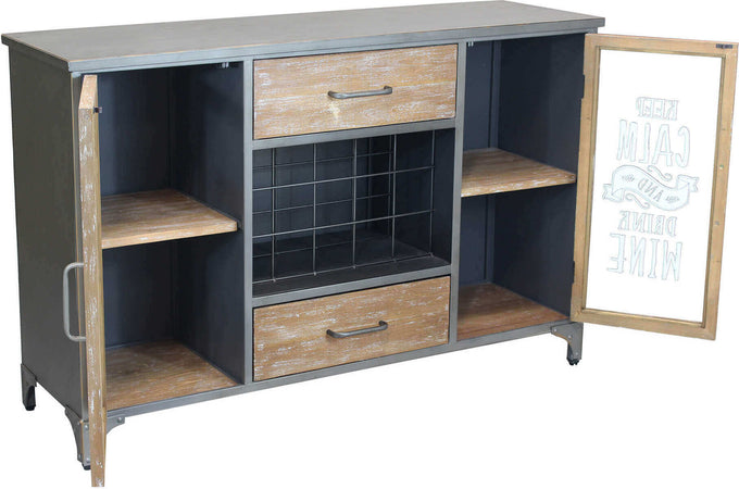 ORLY---madia-industrial-in-metallo-e-legno-con-portabottiglie-Marrone-Milani-Home