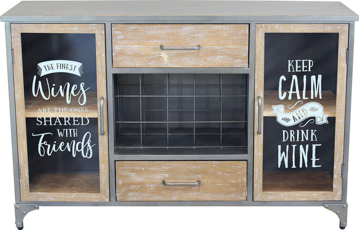 ORLY---madia-industrial-in-metallo-e-legno-con-portabottiglie-Marrone-Milani-Home