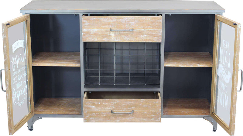 ORLY---madia-industrial-in-metallo-e-legno-con-portabottiglie-Marrone-Milani-Home