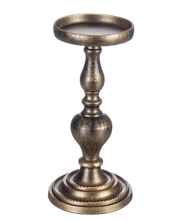 Candelabro darika con  dimensione h 25.5 cm in due tonalità di colore realizzato con alluminio