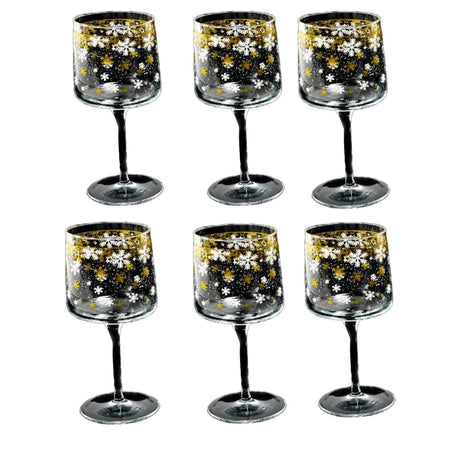 Bicchieri "Elegant" in vetro oro da tavola per decorazione ambienti set da 6